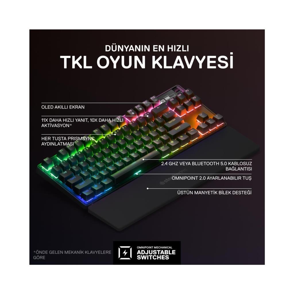 SteelSeries Apex Pro TKL RGB Mekanik Oyuncu Klavyesi Teşhir