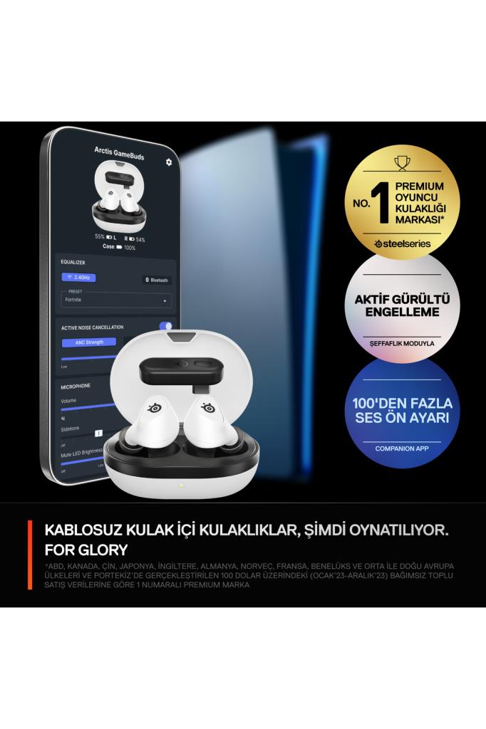 SteelSeries Arctis GameBuds ANC TWS Beyaz Kulak İçi Bluetooth Oyuncu Kulaklığı Outlet