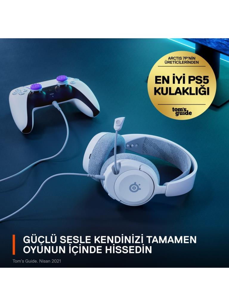 سماعة الألعاب SteelSeries Arctis Nova 1P باللون الأبيض السلكية فوق الأذن - منفذ
