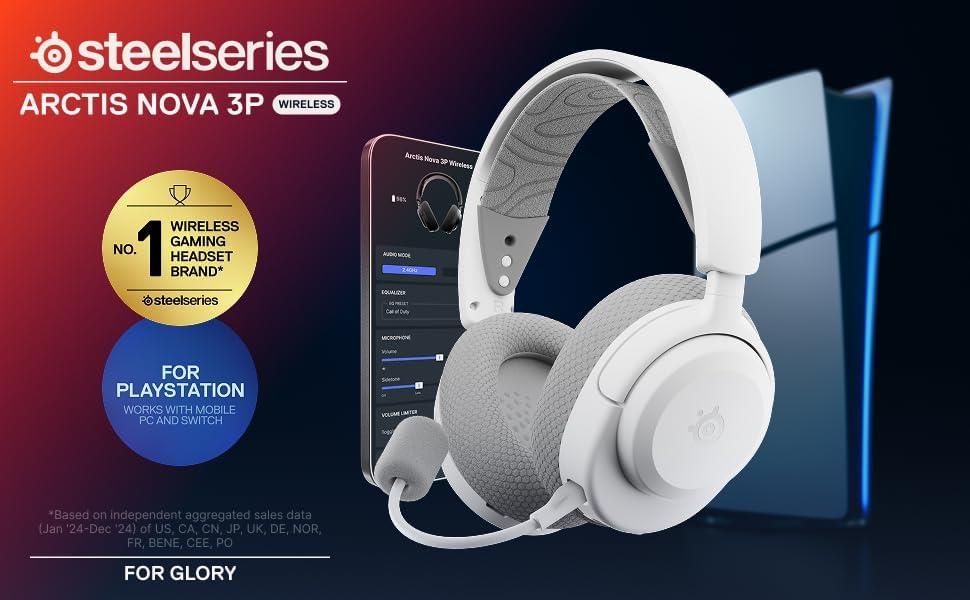 SteelSeries Arctis Nova 3P Beyaz Kablosuz Kulak Üstü Oyuncu Kulaklığı - Outlet