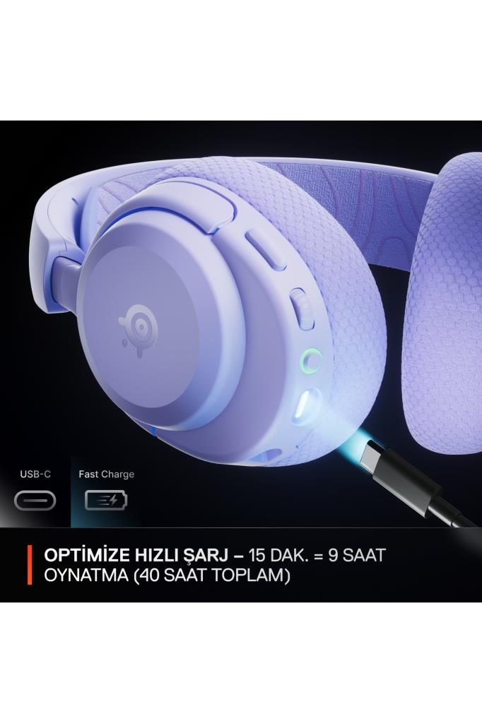 SteelSeries Arctis Nova 3X Mor Kablosuz Kulak Üstü Oyuncu Kulaklığı Teşhir