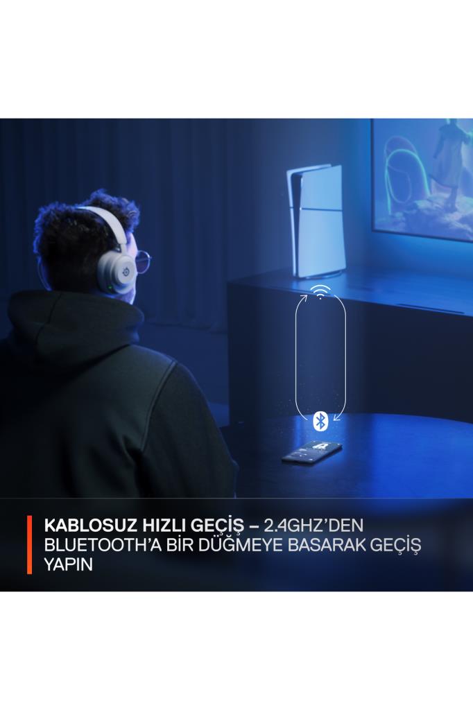 SteelSeries Arctis Nova 5 Beyaz Kablosuz Kulak Üstü Oyuncu Kulaklığı Teşhir