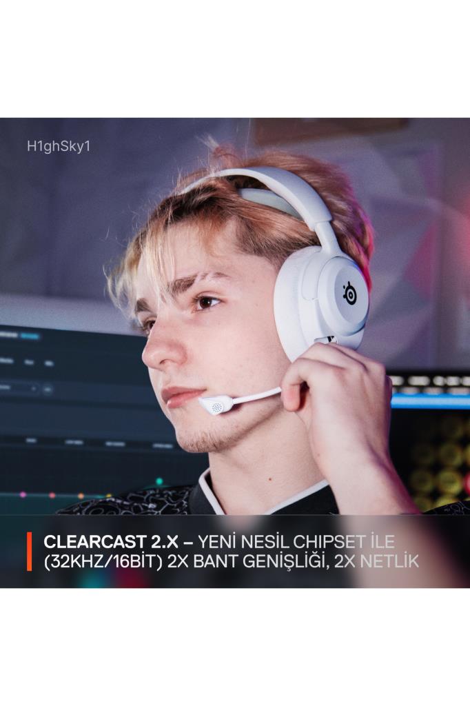SteelSeries Arctis Nova 5 Beyaz Kablosuz Kulak Üstü Oyuncu Kulaklığı Teşhir