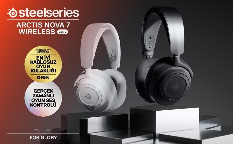 SteelSeries Arctis Nova 7P Gen 2 Beyaz Kablolu/Kablosuz Kulak Üstü Oyuncu Kulaklığı
