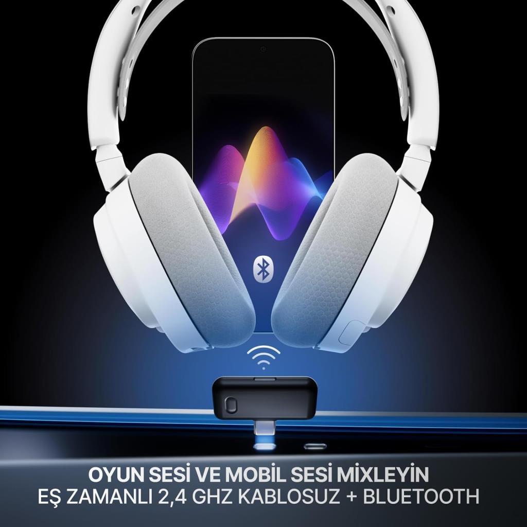 SteelSeries Arctis Nova 7P Gen 2 Beyaz Kablolu/Kablosuz Kulak Üstü Oyuncu Kulaklığı