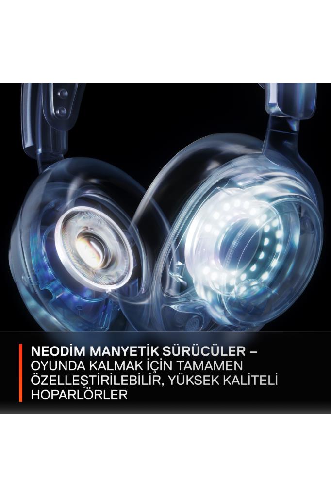 SteelSeries Arctis Nova 7P White Wireless Over-Ear Gaming Headset Display