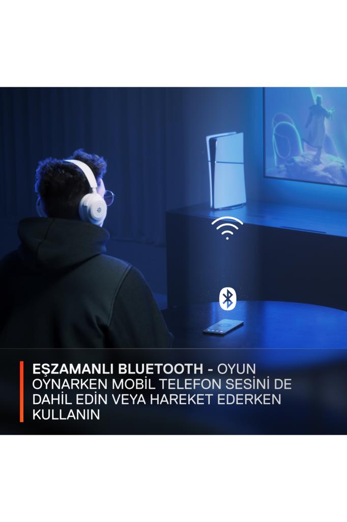 SteelSeries Arctis Nova 7P White Wireless Over-Ear Gaming Headset Display