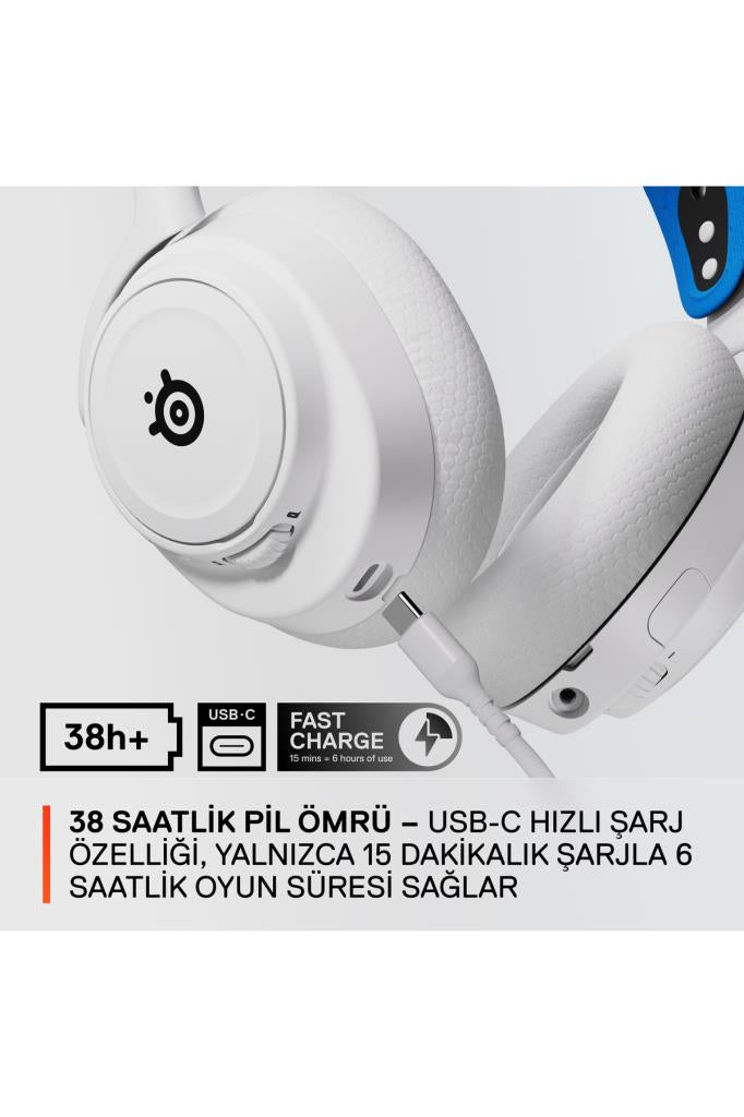 SteelSeries Arctis Nova 7P White Wireless Over-Ear Gaming Headset Display