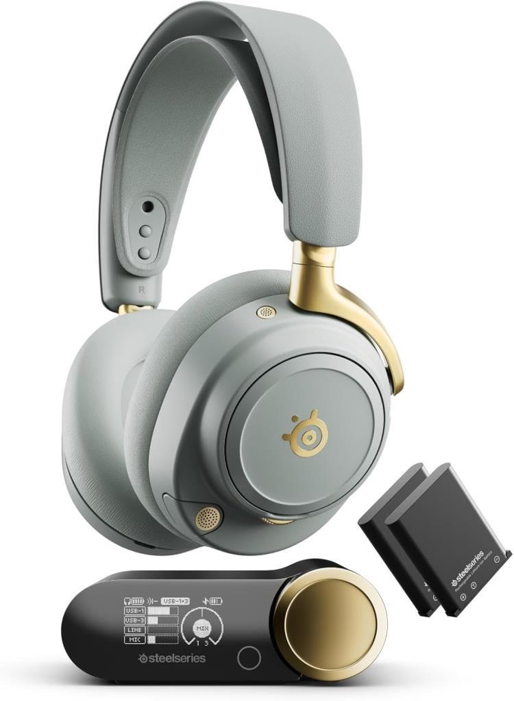 SteelSeries Arctis Nova Elite Yeşil-Gold Kablosuz Kulak Üstü Oyuncu Kulaklığı Teşhir