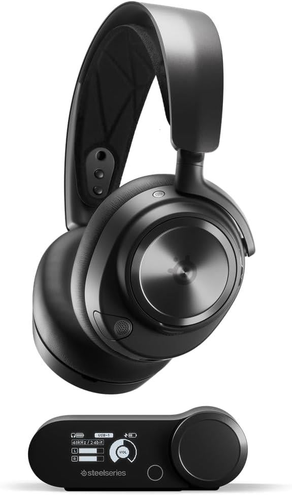 سماعة الألعاب SteelSeries Arctis Nova Pro Black السلكية/اللاسلكية فوق الأذن مع شاشة