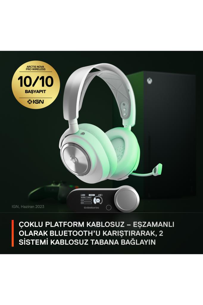 SteelSeries Arctis Nova Pro Beyaz Kablosuz Kulak Üstü Oyuncu Kulaklığı
