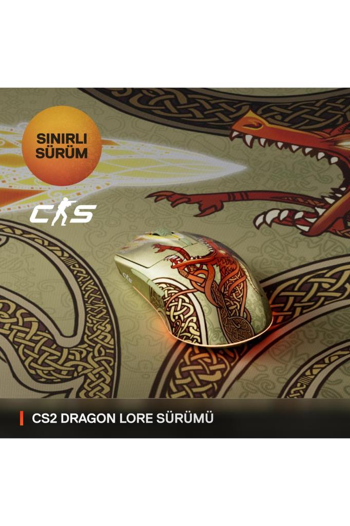 SteelSeries CS2 Dragon Lore Edition ماوس ألعاب لاسلكي ضوئي قابل لإعادة الشحن (عرض)