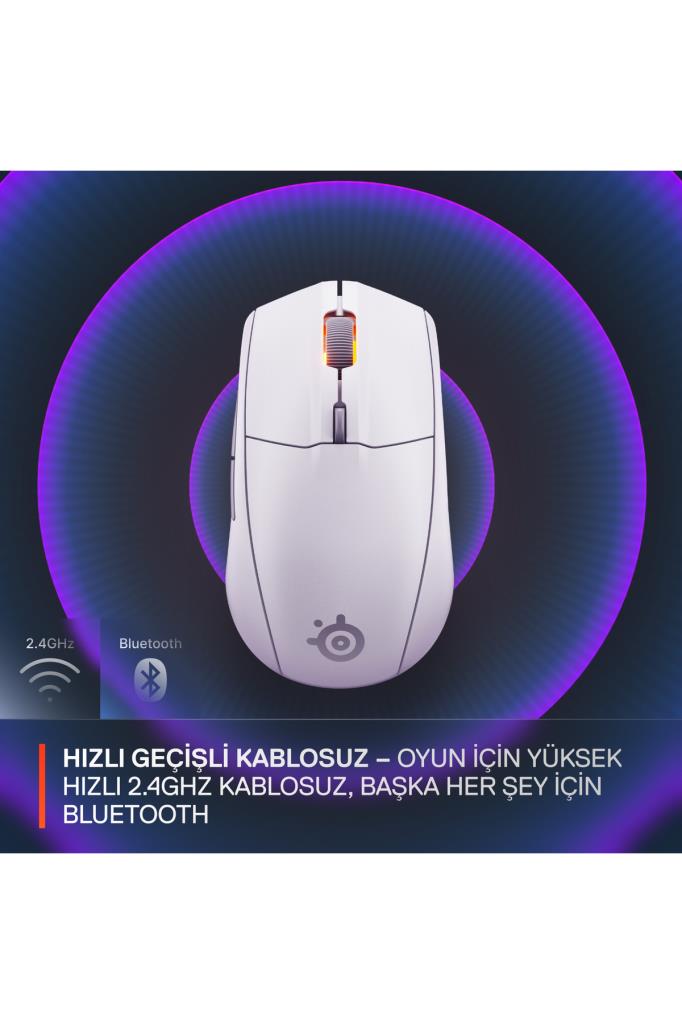 SteelSeries Rival 3 Gen 2 Beyaz RGB Optik Kablosuz Oyuncu Mouse Teşhir