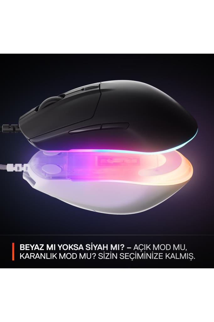 SteelSeries Rival 3 Gen 2 Beyaz RGB Optik Kablolu Oyuncu Mouse Teşhir