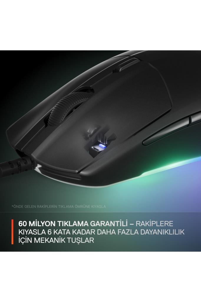 SteelSeries Rival 3 Gen 2 Siyah RGB Optik Kablolu Oyuncu Mouse Teşhir