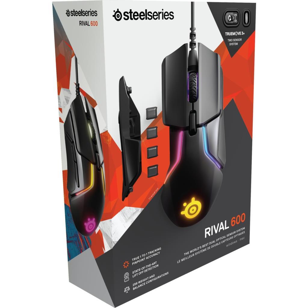 ماوس الألعاب البصري السلكي SteelSeries Rival 600 RGB بشاشة عرض
