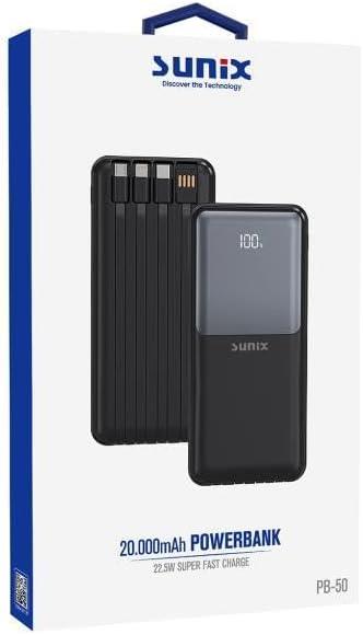Sunix PB-50 Siyah 20000 mAh Powerbank