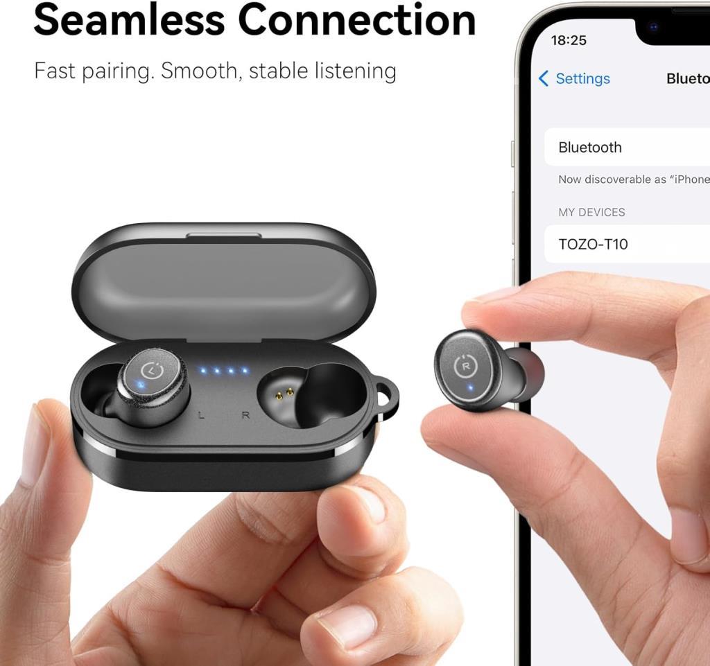 Tozo T10S TWS Siyah Kulak İçi Bluetooth Kulaklık - Teşhir