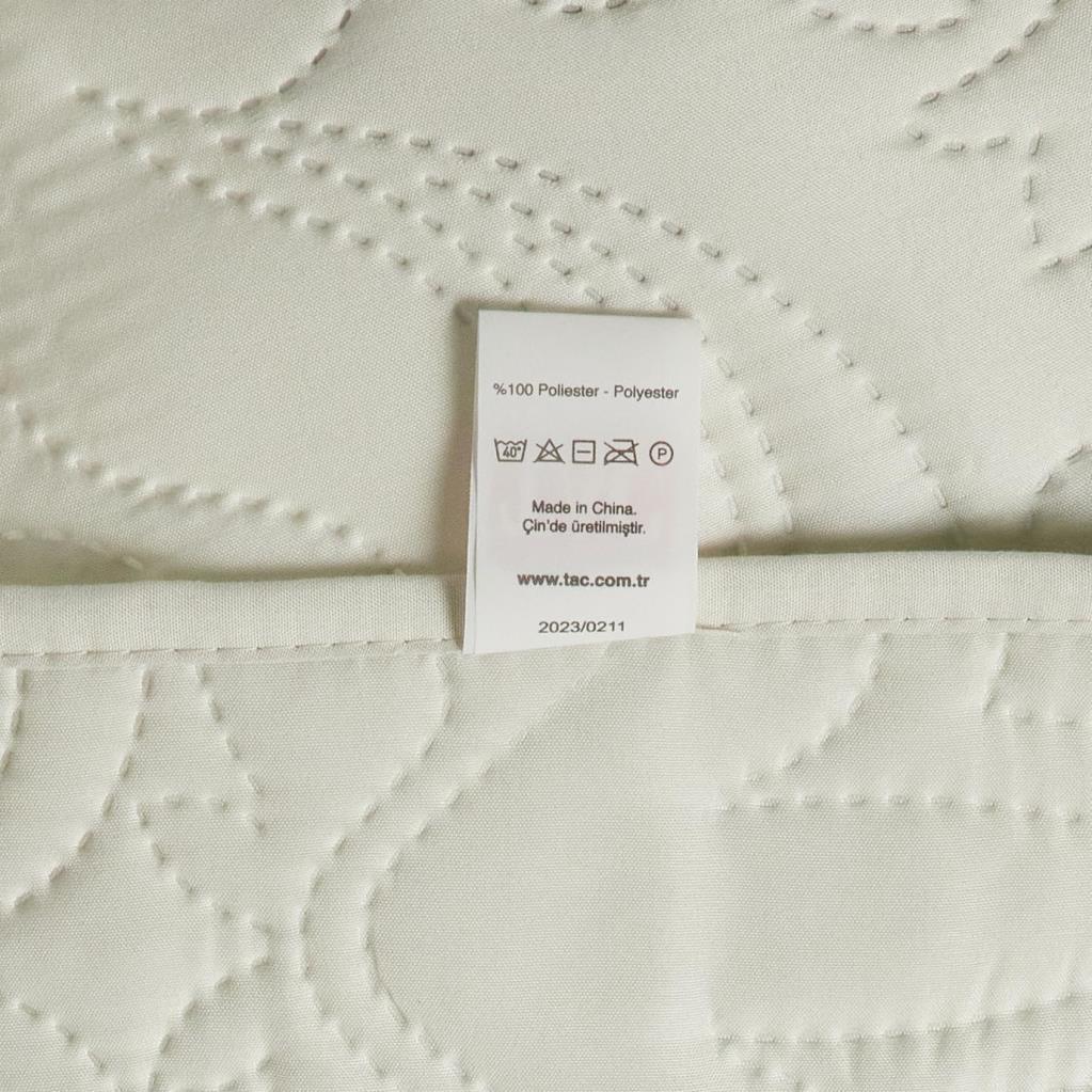 Taç Gala Kendinden DESENLI%100 Polyester Yatak Örtüsü Seti, Ekru, Tek Kişilik - 001-Renkli - 100 x 100 cm