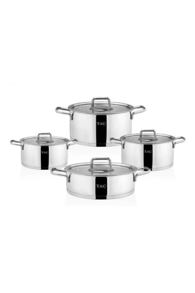 طقم قدور ستانلس ستيل تاتش هيرا بقاعدة حثية 8 قطع - عرض