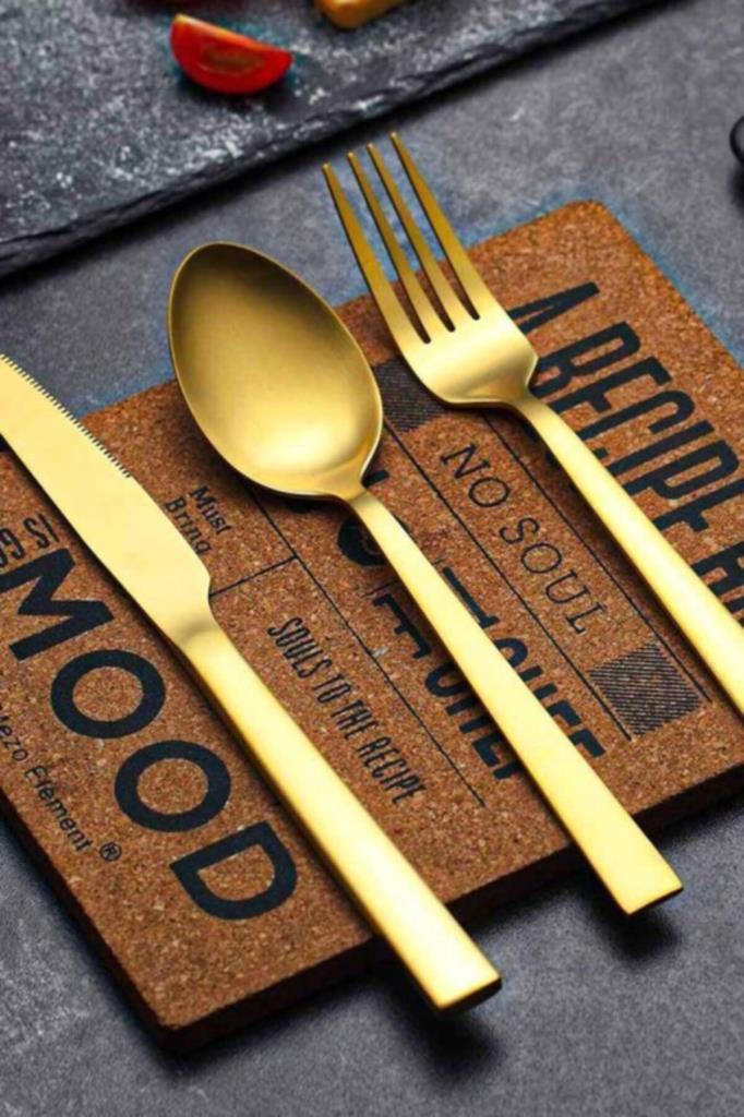 Taç Odion İrena Gold 36 Parça 6 Kişilik Çatal Kaşık Bıçak Takımı Teşhir