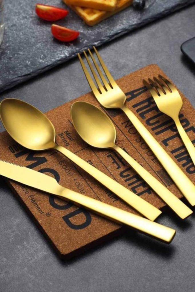 Taç Odion İrena Gold 36 Parça 6 Kişilik Çatal Kaşık Bıçak Takımı Teşhir