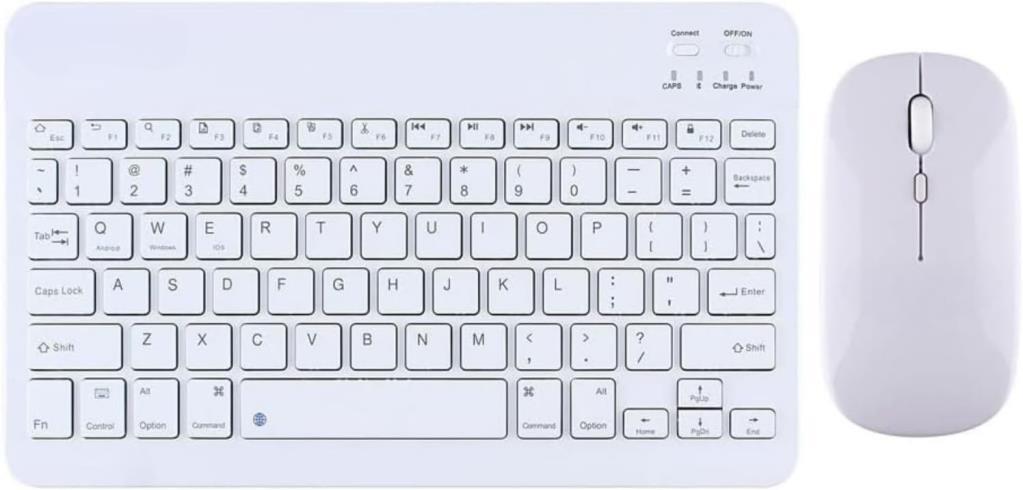 Şık Tasarımlı Bluetooth Kablosuz Klavye ve Mouse Seti (Beyaz) - TEŞHİR