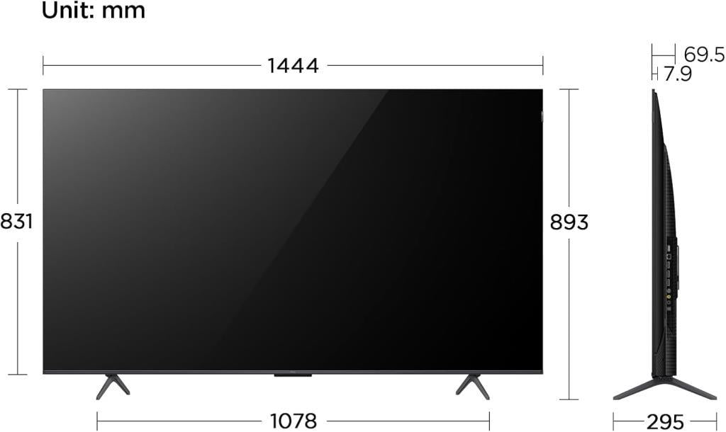 TCL 65T7B 4K Ultra HD 65" 165 Ekran Uydu Alıcılı Google Smart QLED TV Teşhir