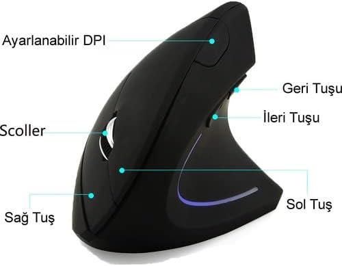 techmaster Dikey Optik Ergonomik Mouse Fare Kablosuz Bilek