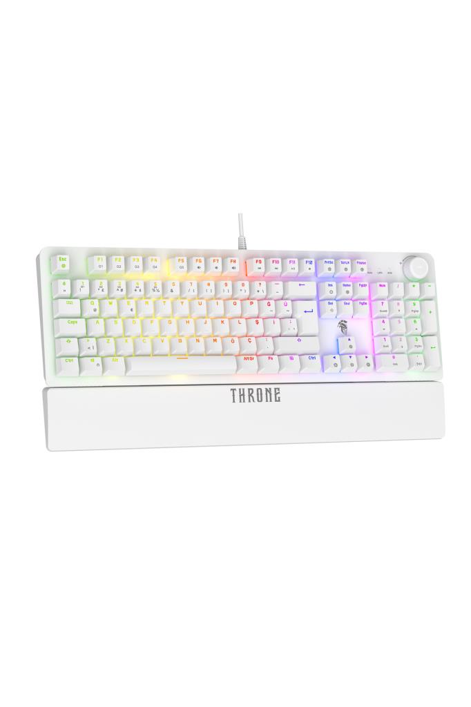Throne Lumina K1 Argb Red Switch - Makro Yazılım - Bilek Desteği - Full Anti-Ghosting 104 Tuşlu Mekanik Klavye Teşhir