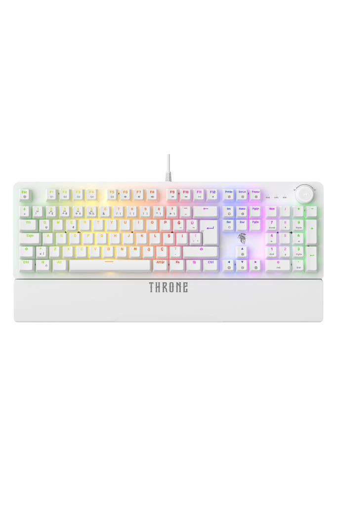 Throne Lumina K1 Argb Red Switch - Makro Yazılım - Bilek Desteği - Full Anti-Ghosting 104 Tuşlu Mekanik Klavye Teşhir