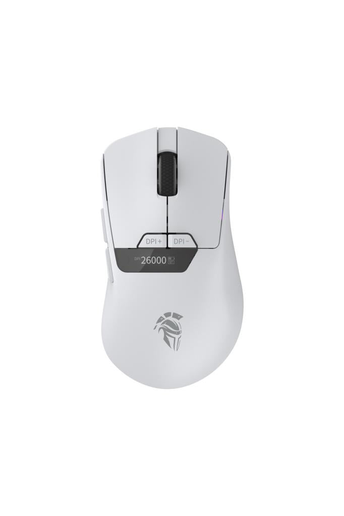 Throne Raito RefleX 26000 Dpi Pixart PAW 3395 OLED Ekran & Makro Yazılım PTFE Kaplama 59gr RGB Kablosuz Gaming Mouse (2.4Ghz + BT + Type-C) - Beyaz Teşhir