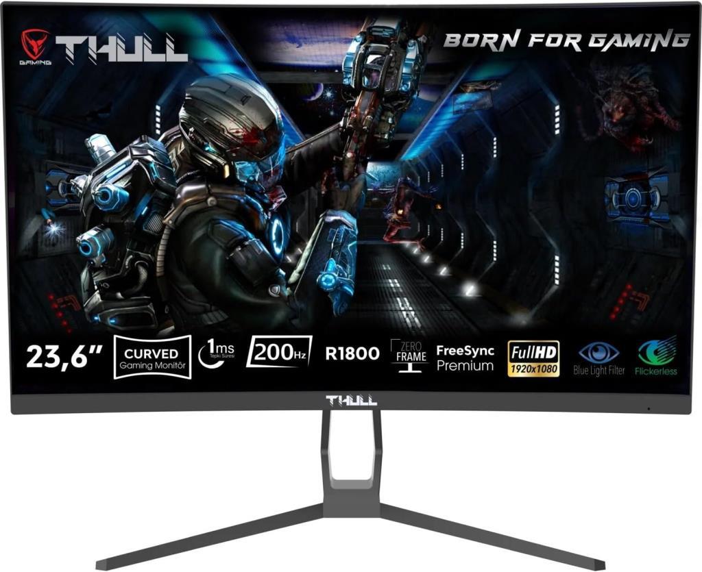 Thull Vision TG-VSN236C-200 23.6" 1 ms Full HD Curved 200 Hz Oyuncu Monitörü - OUTLET