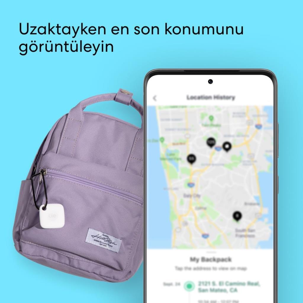Tile Mate Smart Tag, Beyaz, Bluetooth Takip Cihazı - Anahtarlar, Çantalar, Evcil Hayvanlar için Eşya Bulucu, 76 Metre Mesafeye Kadar, Suya Dayanıklı, iOS ve Android Uyumlu