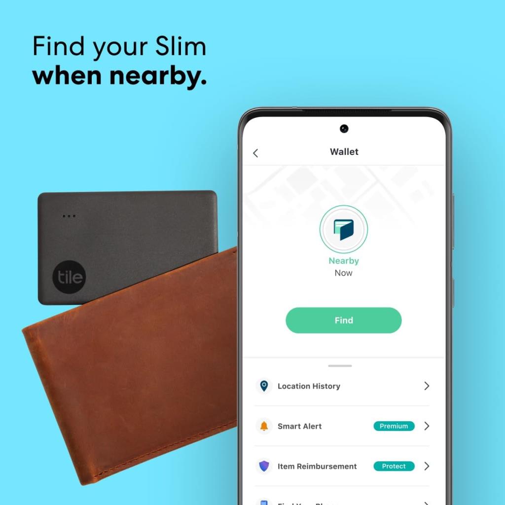 Tile Slim Smart Tag, Siyah  Bluetooth Takip Cihazı - TEŞHİR