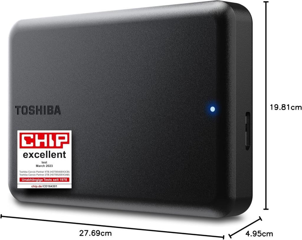 Toshiba Canvio Partner HDTB540EK3CB USB 3.2 2.5" 4 TB Harici Harddisk Teşhir