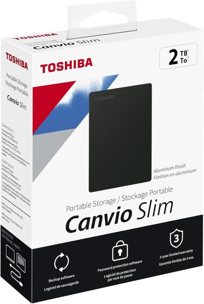 Toshiba Canvio Slim HDTD320EK3EA USB 3.2 2.5" 2 TB Harici Harddisk