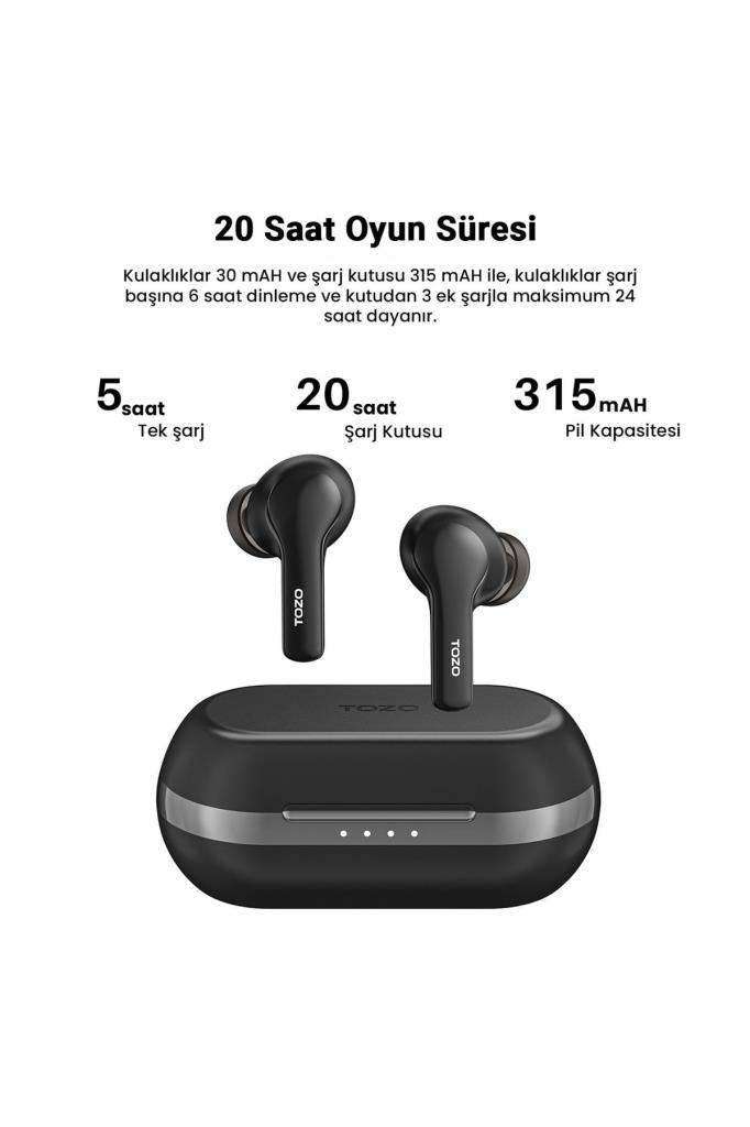 TOZO A00e2 / Agile Pots Ip-x5 Suya Dayanıklı Dokunmatik Kontrol Kablosuz 5.3 Bluetooth Kulaklık - OUTLET
