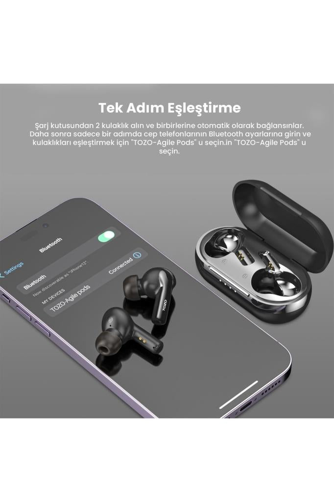 TOZO A00e2 / Agile Pots Ip-x5 Suya Dayanıklı Dokunmatik Kontrol Kablosuz 5.3 Bluetooth Kulaklık - OUTLET