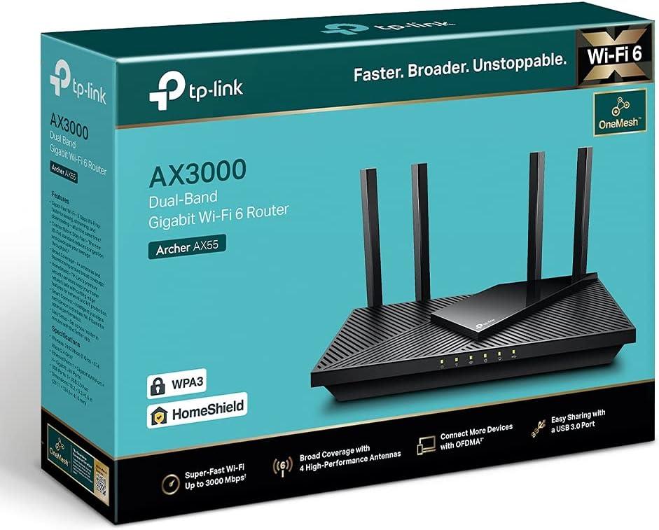 TP-Link Archer AX55 AX3000 4 Port 3000 Mbps Router Outlet