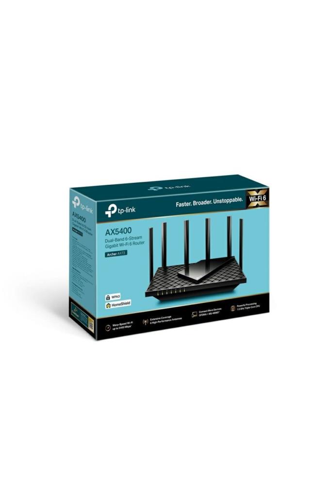 منفذ راوتر TP-Link Archer AX73 رباعي المنافذ بسرعة 5400 ميجابت في الثانية