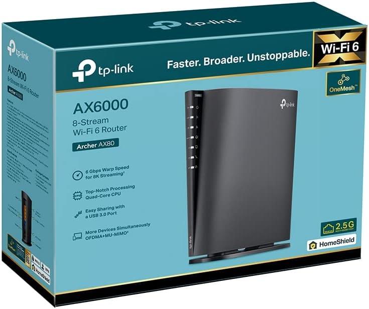TP-Link Archer AX80 5 Port 6000 Mbps Router Outlet