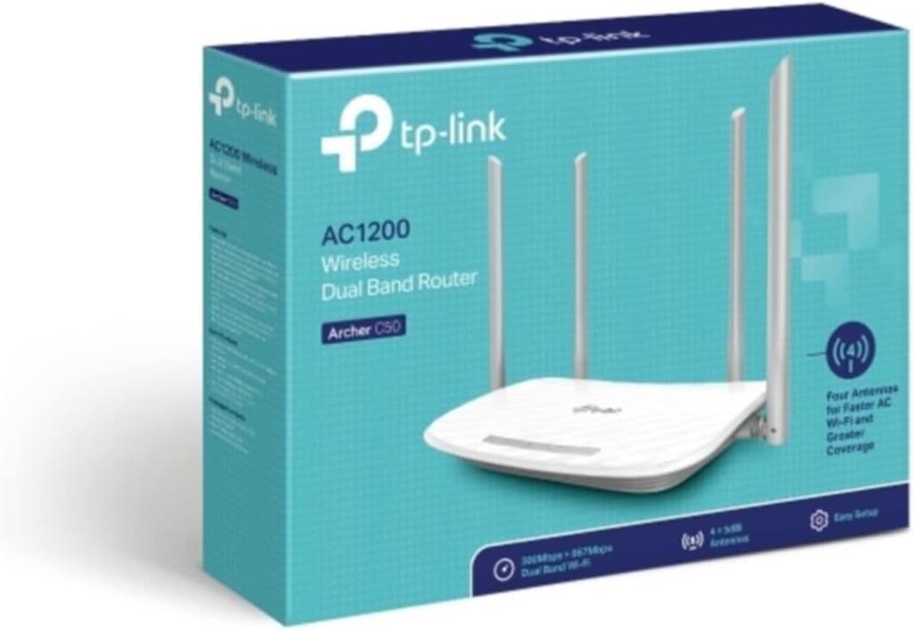 TP-Link Archer C50 4 Port 1200 Mbps Router - Outlet