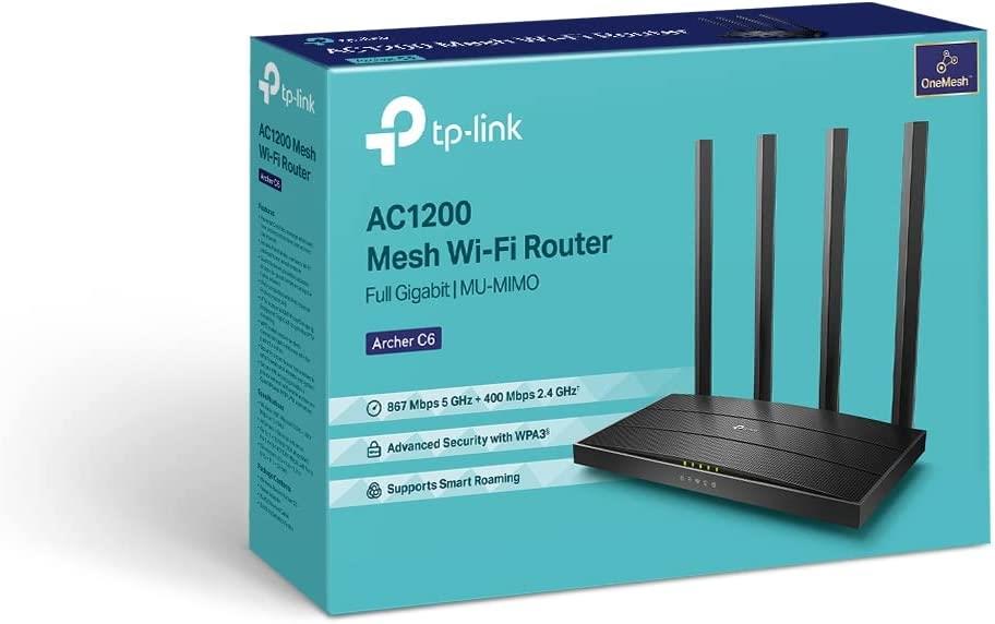 TP-Link Archer C6, AC1200 Mbps Kablosuz MU-MIMO Wi-Fi Router
