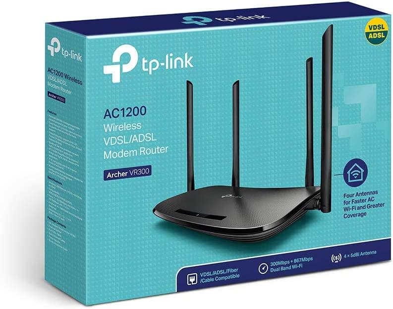TP-Link Archer VR300 AC1200 Mbps Wireless Fiber/VDSL Modem Router 