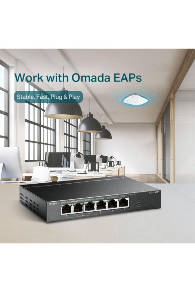 TP-Link TL-SF1006P 6 Port 10/100 Mbps Switch Outlet