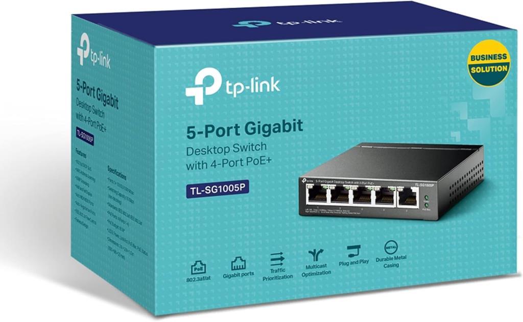 TP-Link TL-SG1005P 5 Port 10/100/1000 Mbps Gigabit Switch Outlet