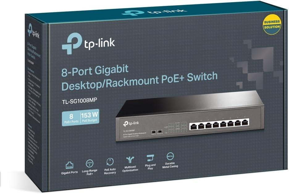 TP-Link TL-SG1008MP 8 Port 10/100/1000 Mbps Gigabit Switch