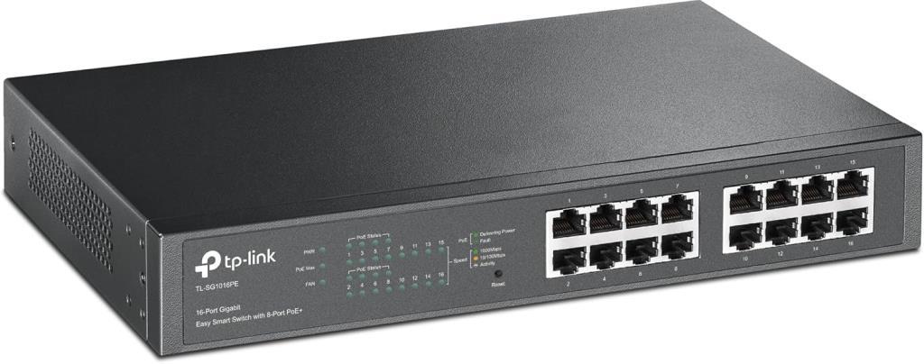 TP-Link TL-SG1016PE 8 Port 10/100/1000 Mbps Gigabit Switch - Outlet