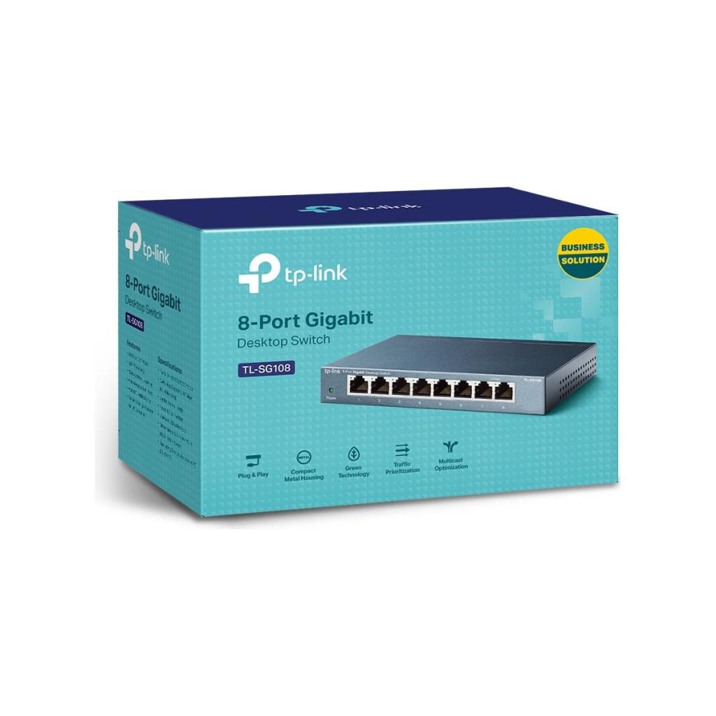 TP-Link TL-SG108 8 Port 10/100/1000 Mbps Gigabit Switch Teşhir